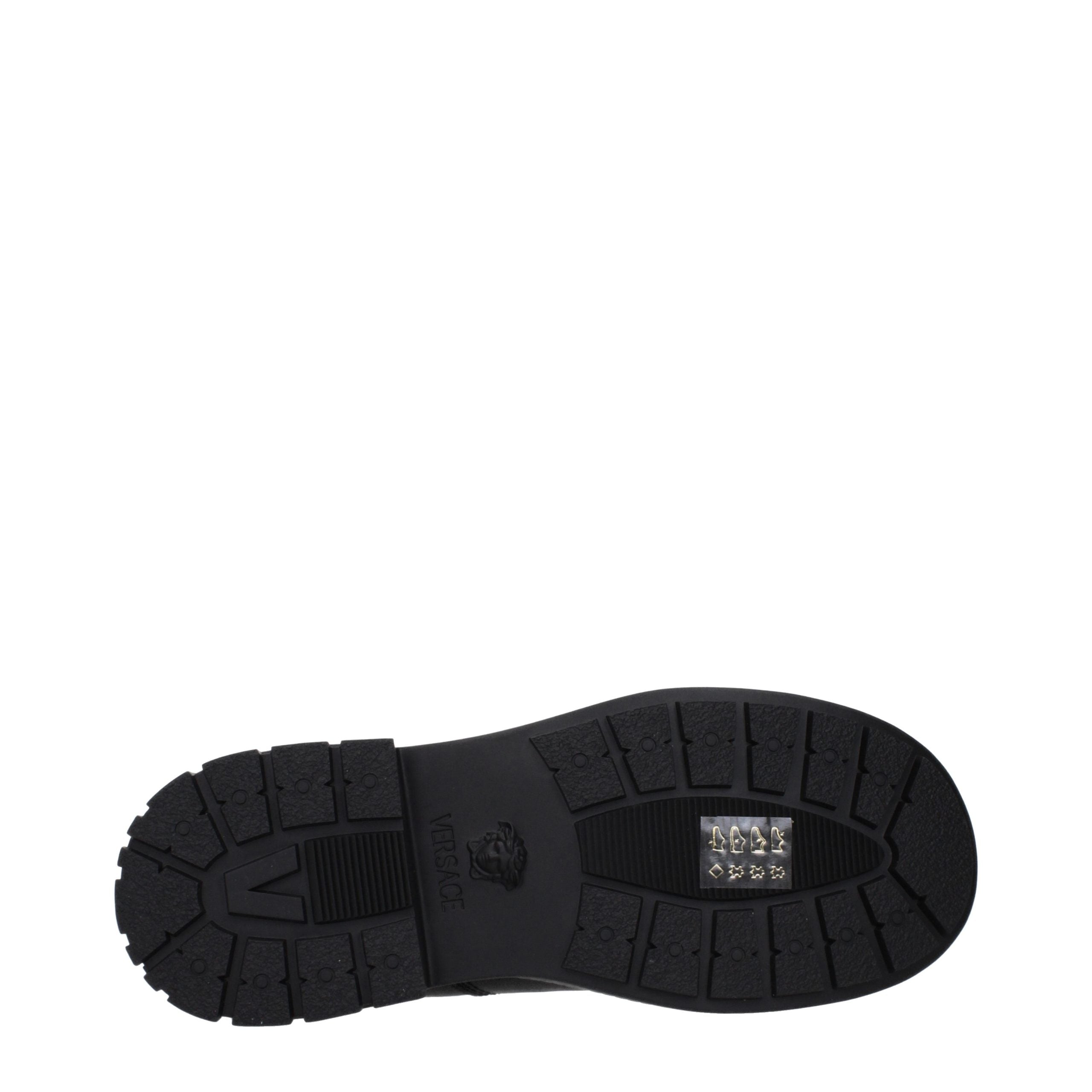 Versace Schwarze Leder-Ankle Boots