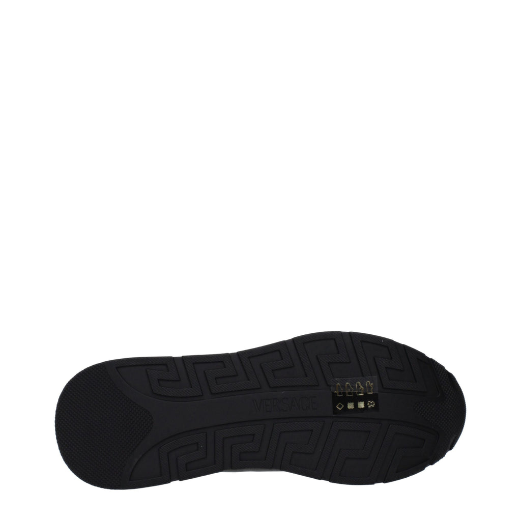 Versace Schwarze Leder Low-Top-Sneaker