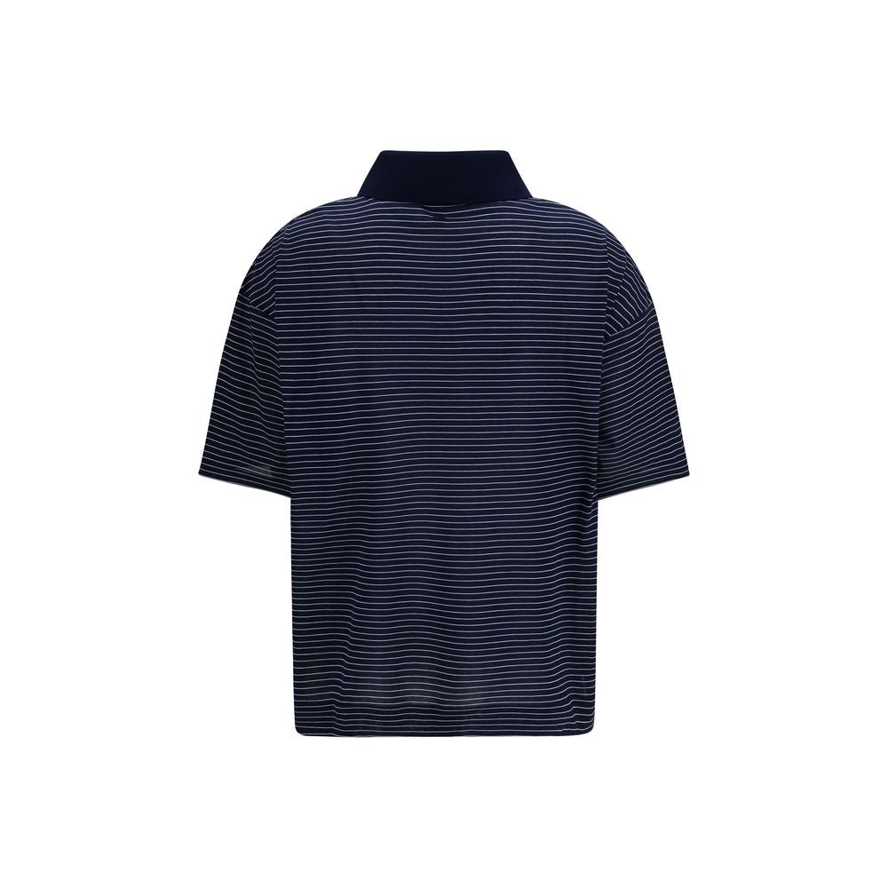 Ami Paris Blaues Baumwoll-Poloshirt