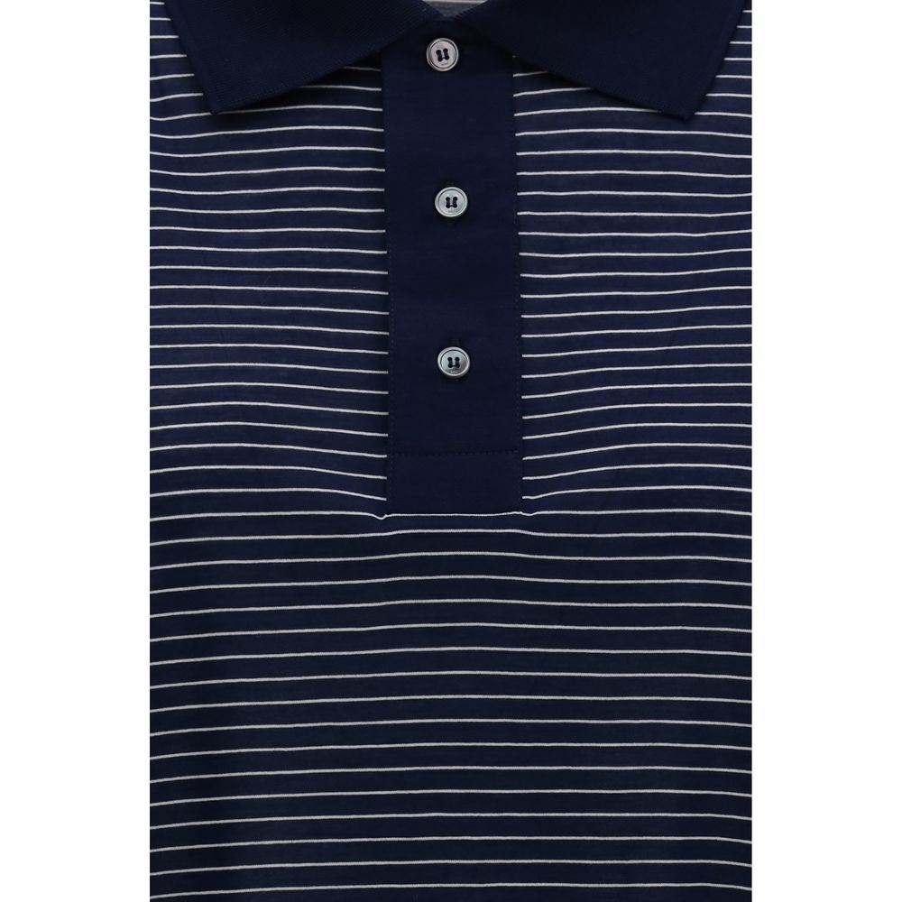 Ami Paris Blaues Baumwoll-Poloshirt
