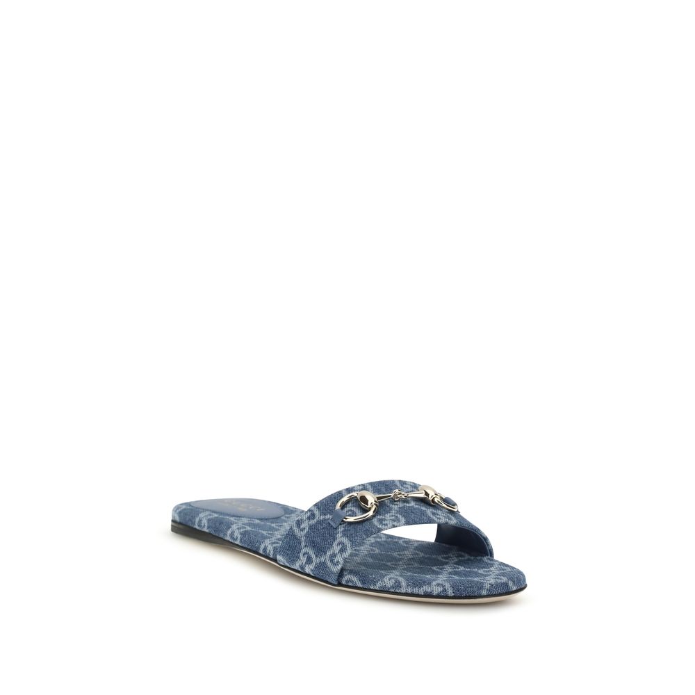 Gucci Blaue Sandalen aus Baumwolle