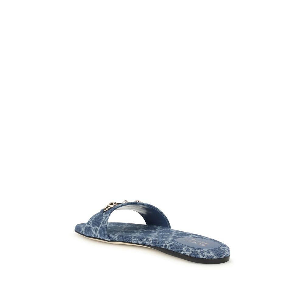 Gucci Blaue Sandalen aus Baumwolle