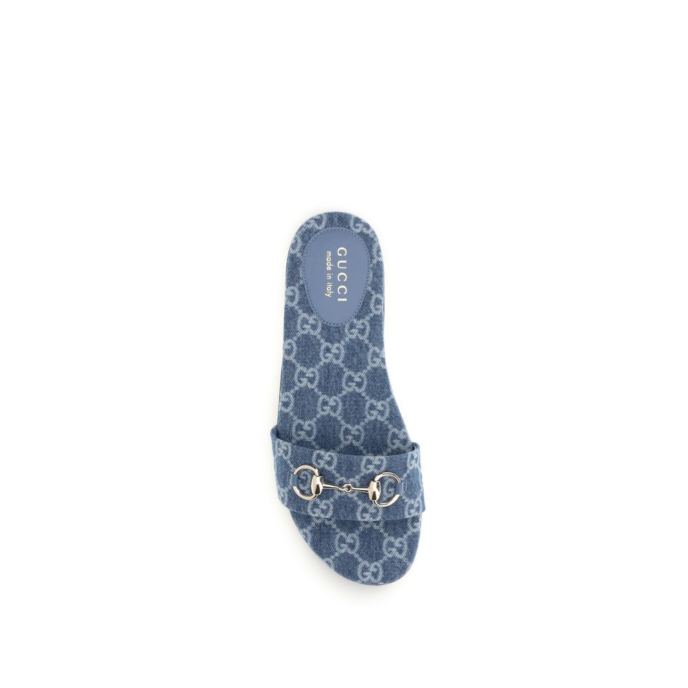 Gucci Blaue Sandalen aus Baumwolle