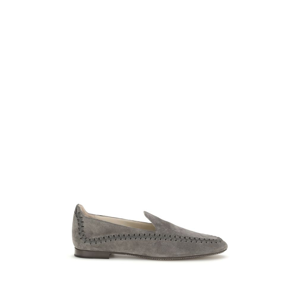 Giorgio Armani Graue Kalbsleder Bos Taurus Loafer zum Hineinschlüpfen
