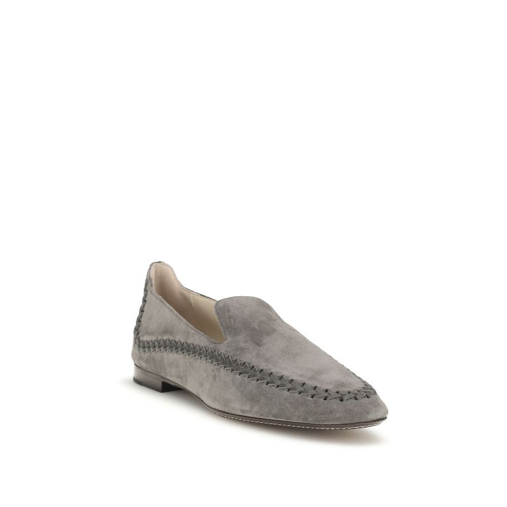 Giorgio Armani Graue Kalbsleder Bos Taurus Loafer zum Hineinschlüpfen