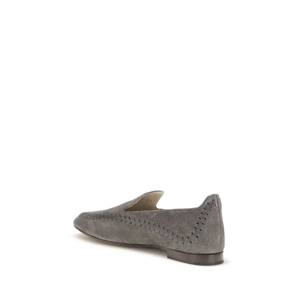 Giorgio Armani Graue Kalbsleder Bos Taurus Loafer zum Hineinschlüpfen