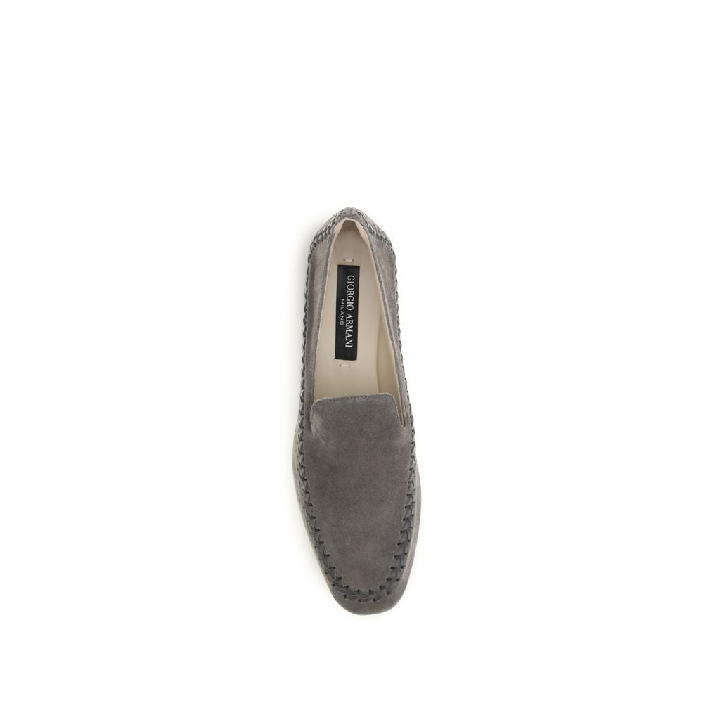 Giorgio Armani Graue Kalbsleder Bos Taurus Loafer zum Hineinschlüpfen