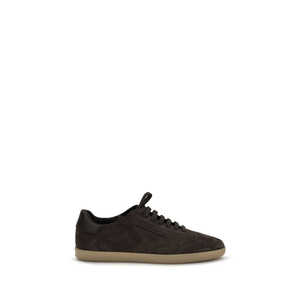 ZEGNA Braune Kalbsleder Bos Taurus Low-Top-Sneaker