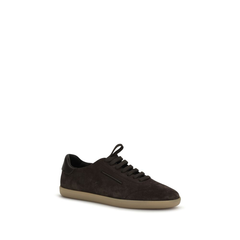 ZEGNA Braune Kalbsleder Bos Taurus Low-Top-Sneaker
