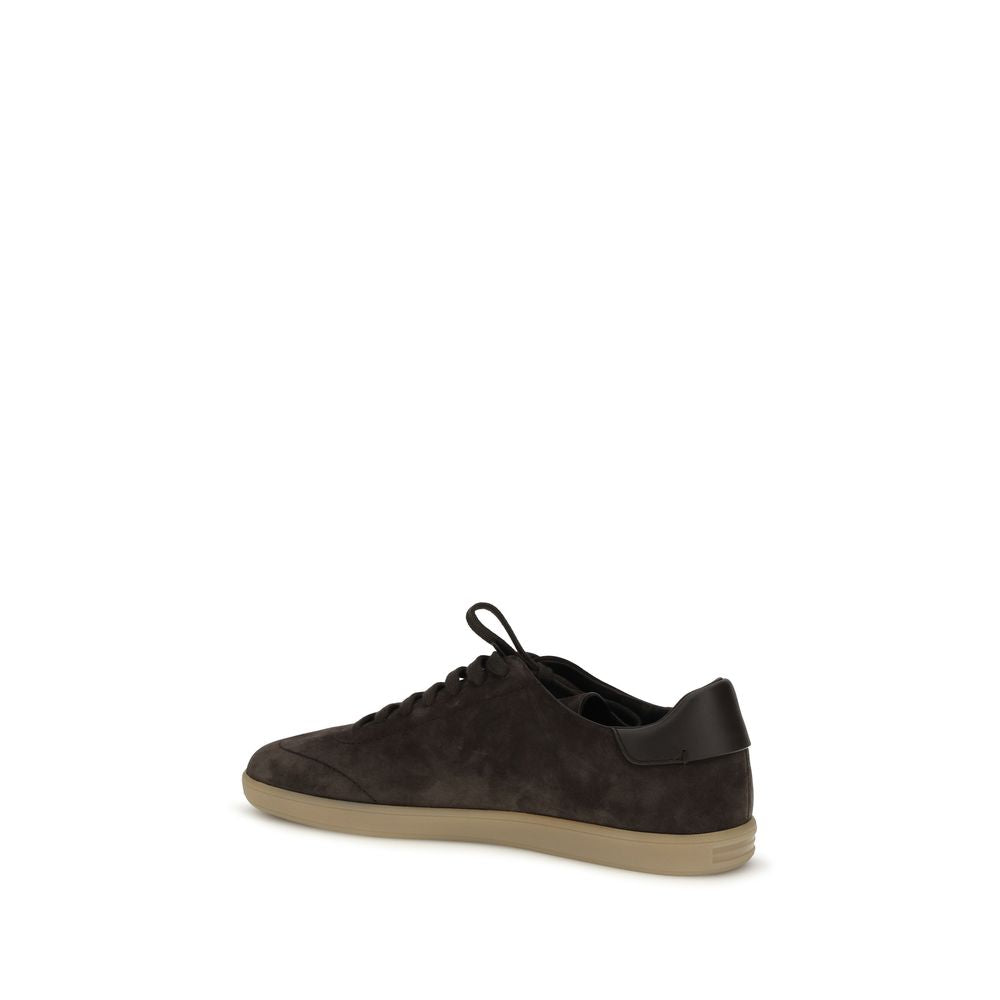 ZEGNA Braune Kalbsleder Bos Taurus Low-Top-Sneaker