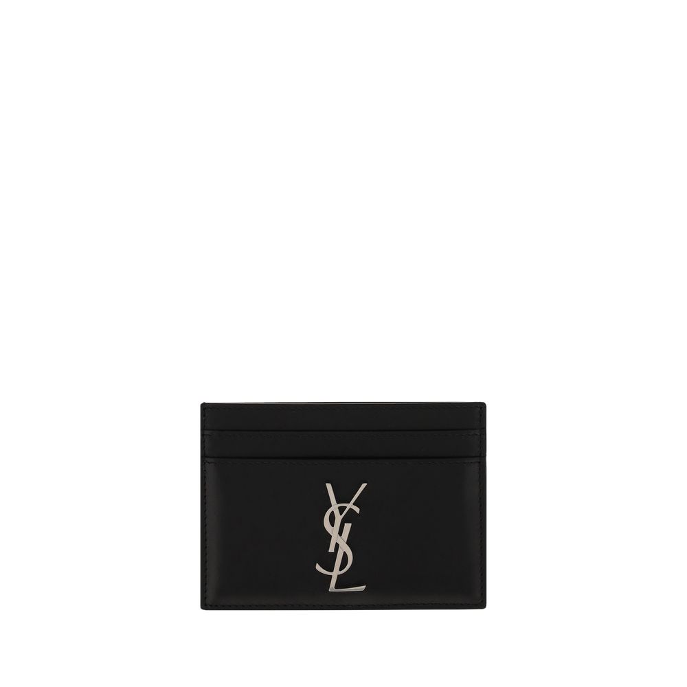 Saint Laurent Schwarzes Kalbsleder Bos Taurus Portemonnaie