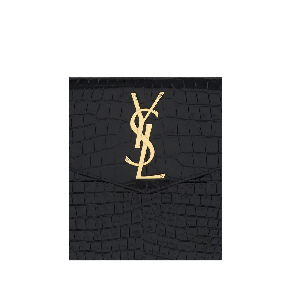 Saint Laurent Schwarze Kalbsleder Bos Taurus Accessoires