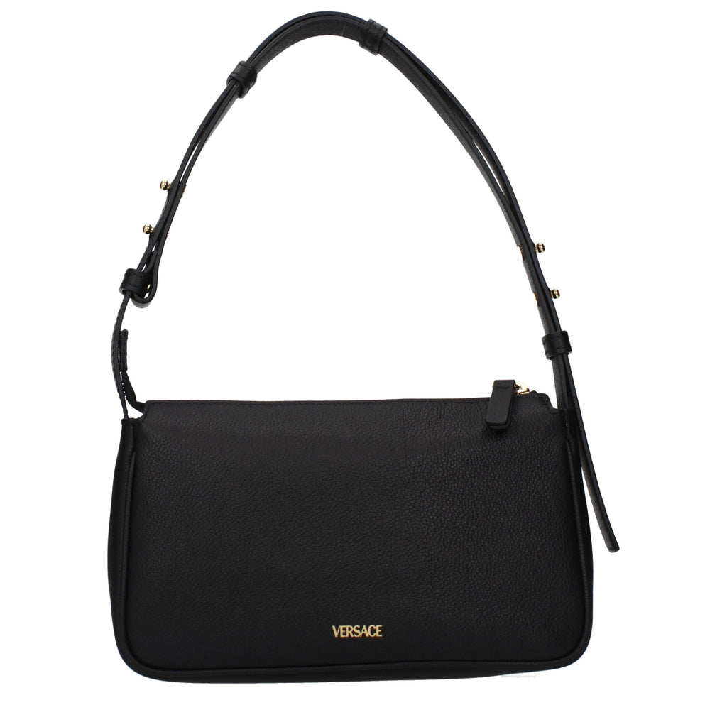 Versace Schwarze Leder Schultertasche