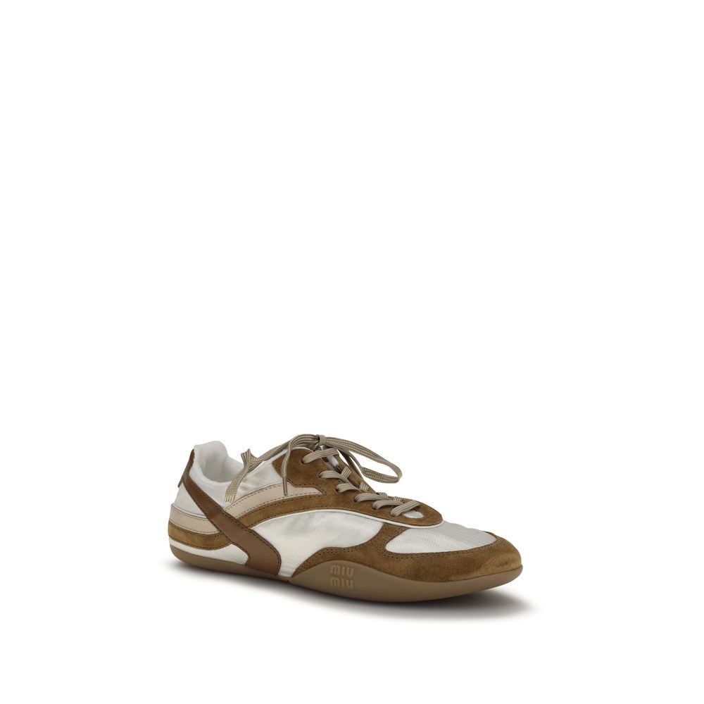Miu Miu Mehrfarbige Bos Taurus Kalbsleder-Sneaker "Gymnasium"