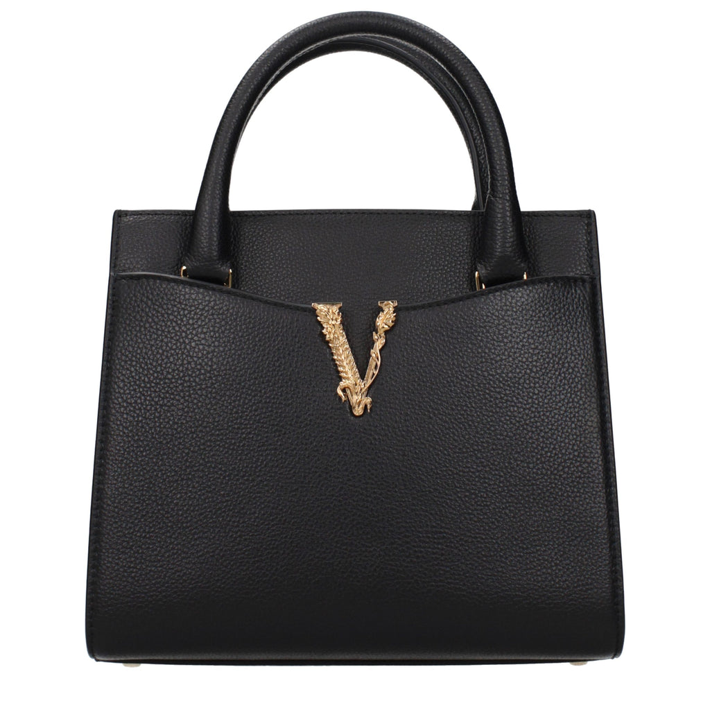 Versace Schwarze Lederhandtasche
