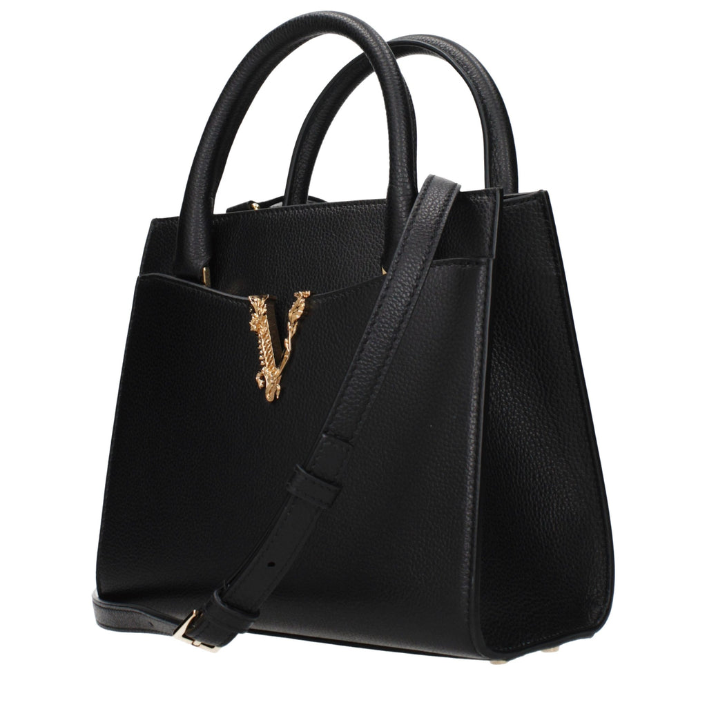 Versace Schwarze Lederhandtasche