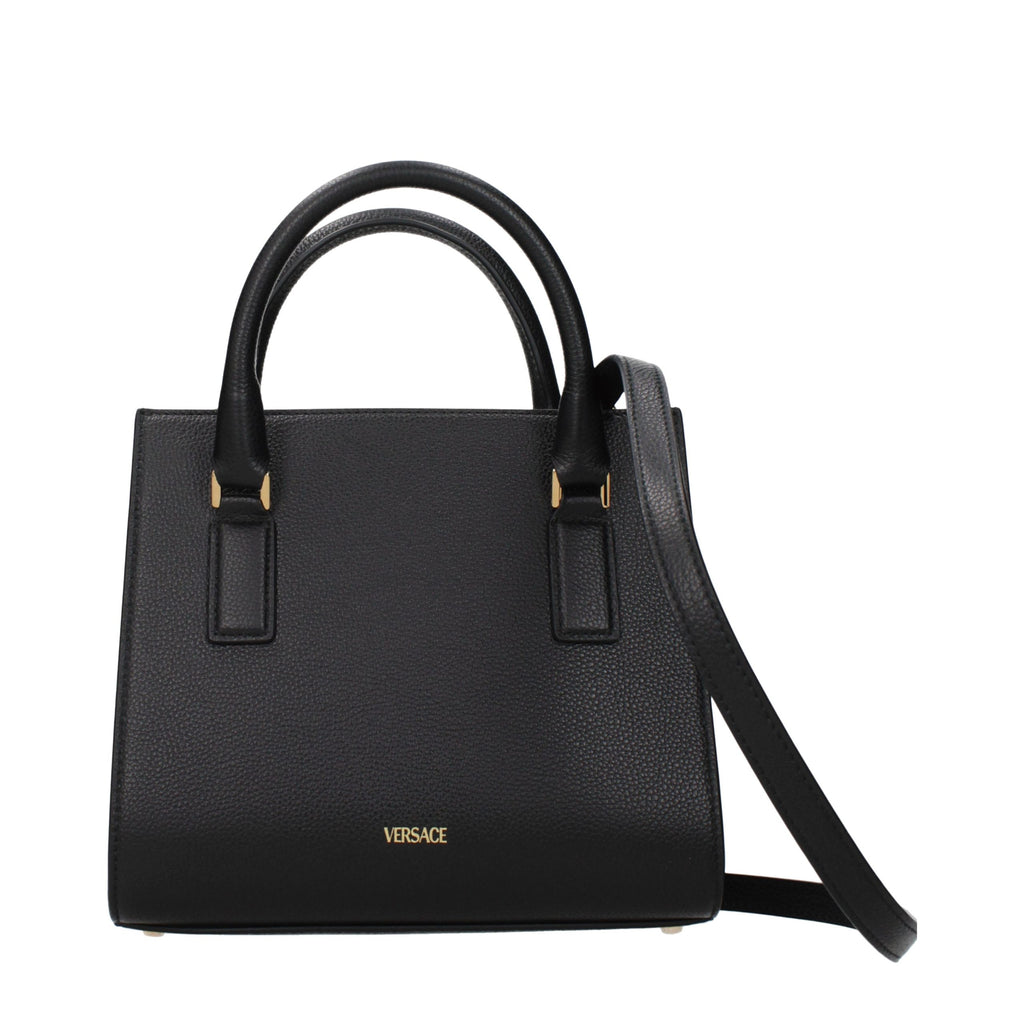 Versace Schwarze Lederhandtasche