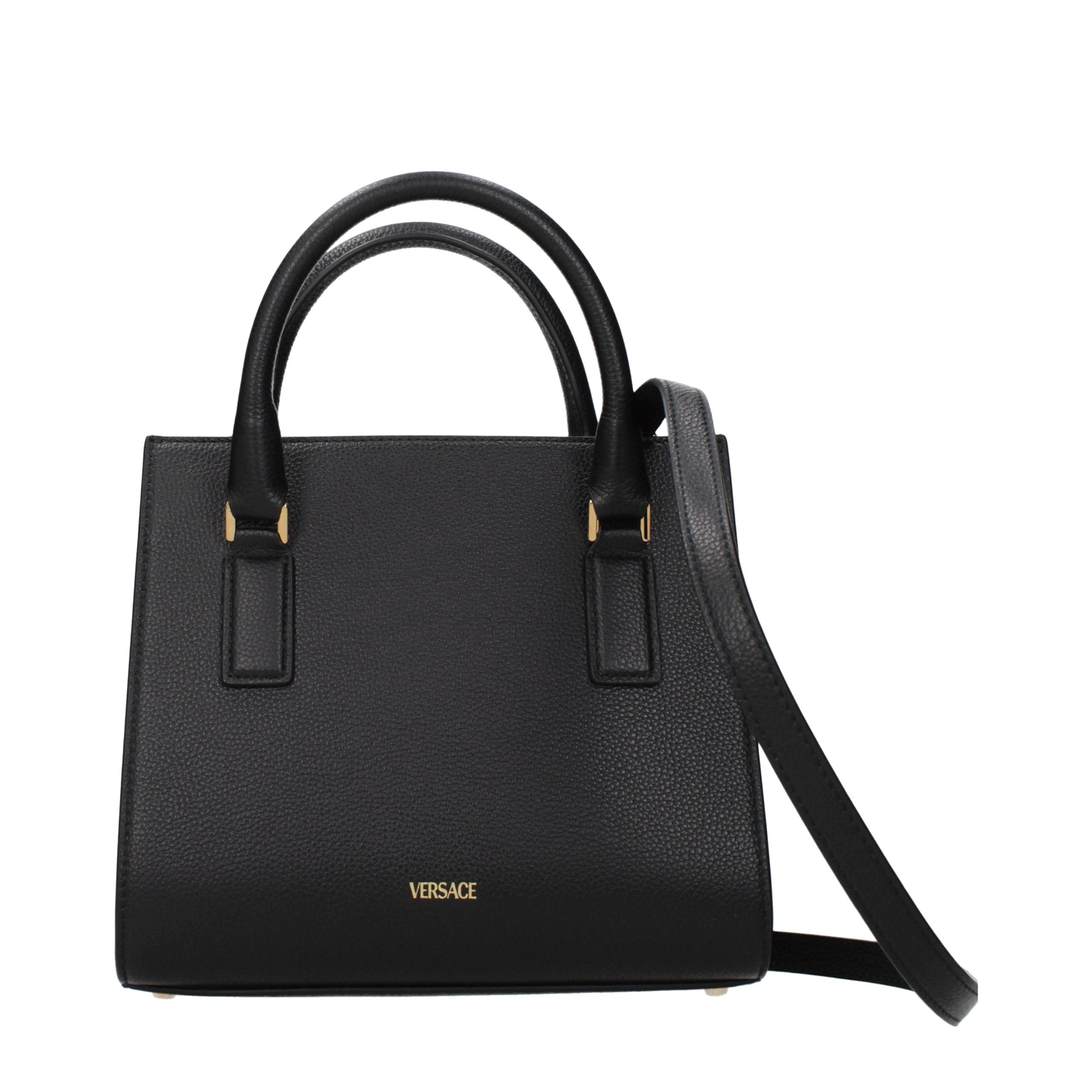 Versace Schwarze Lederhandtasche