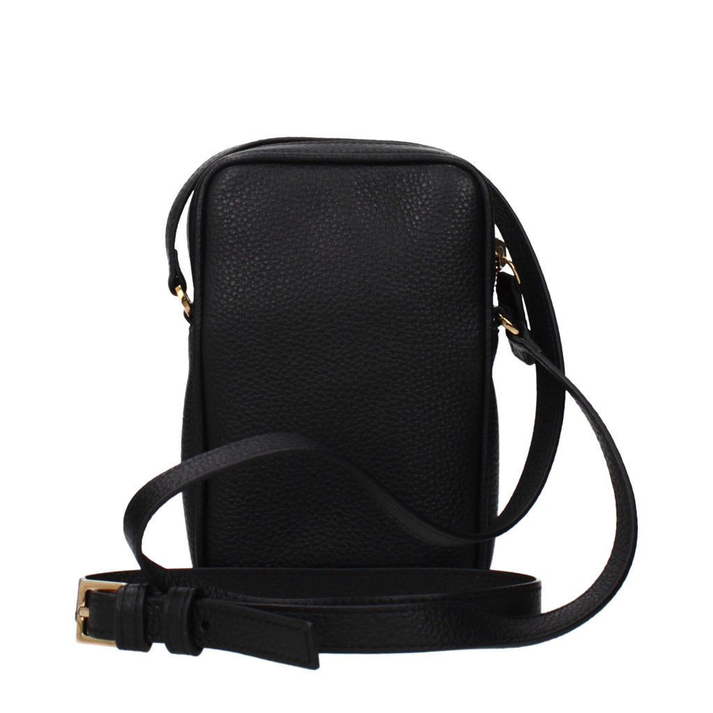 Versace Schwarze Leder Umhängetasche