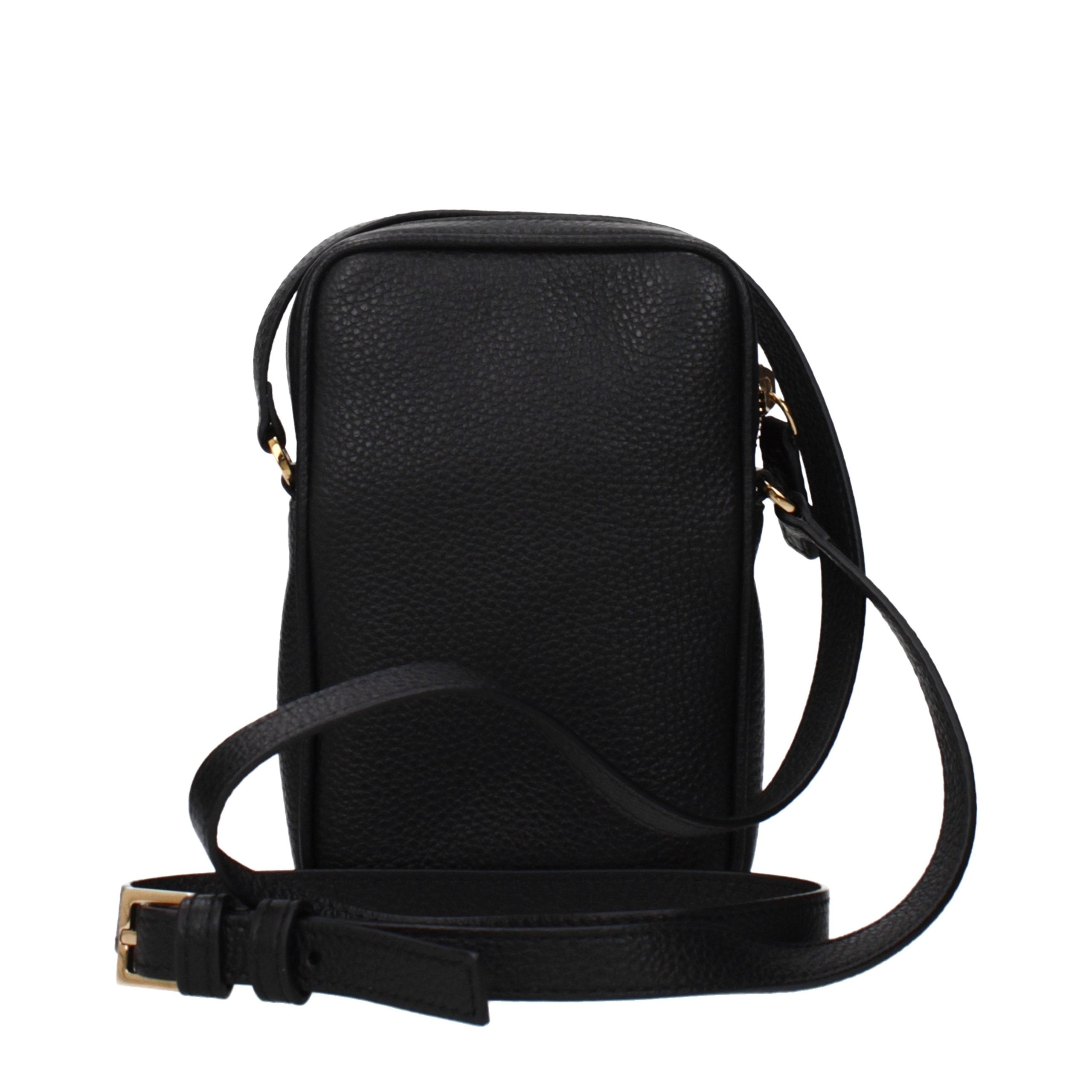 Versace Schwarze Leder Umhängetasche