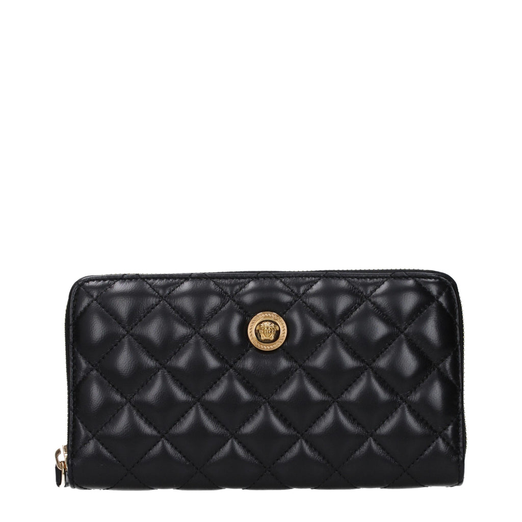 Versace Schwarze Ledergeldbörse
