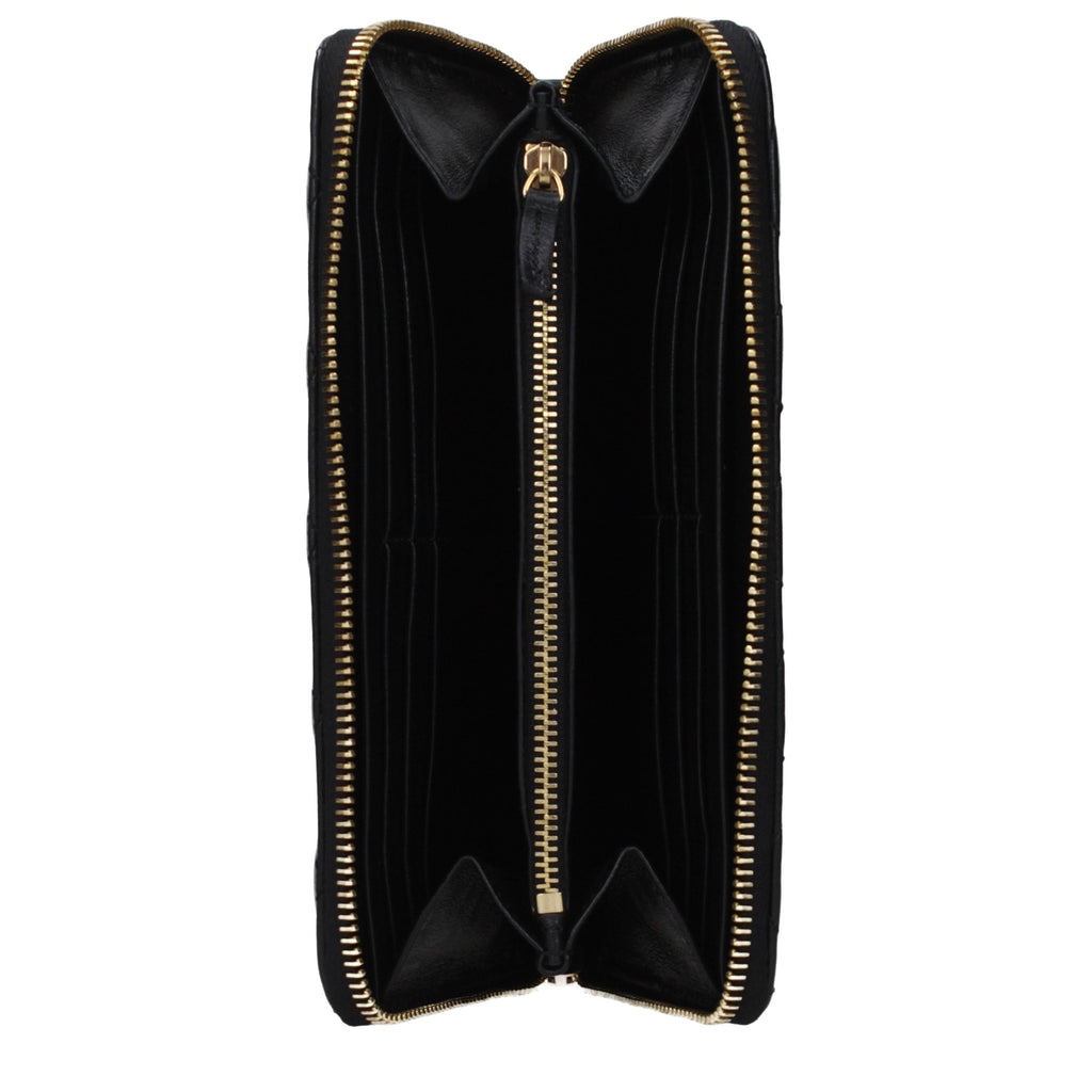 Versace Schwarze Ledergeldbörse