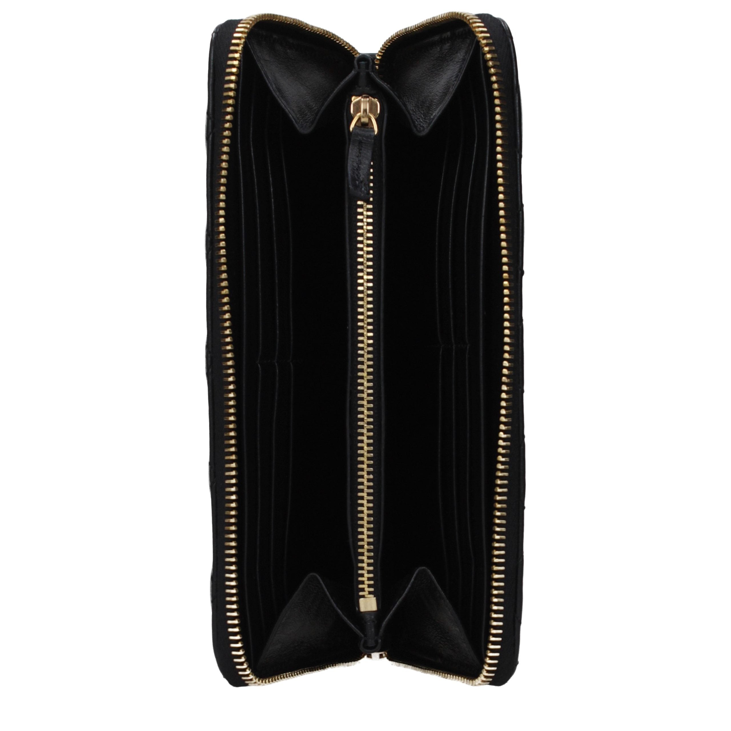 Versace Schwarze Ledergeldbörse