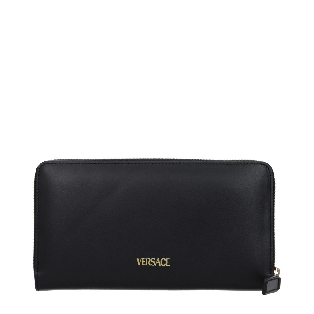 Versace Schwarzes Lederportemonnaie