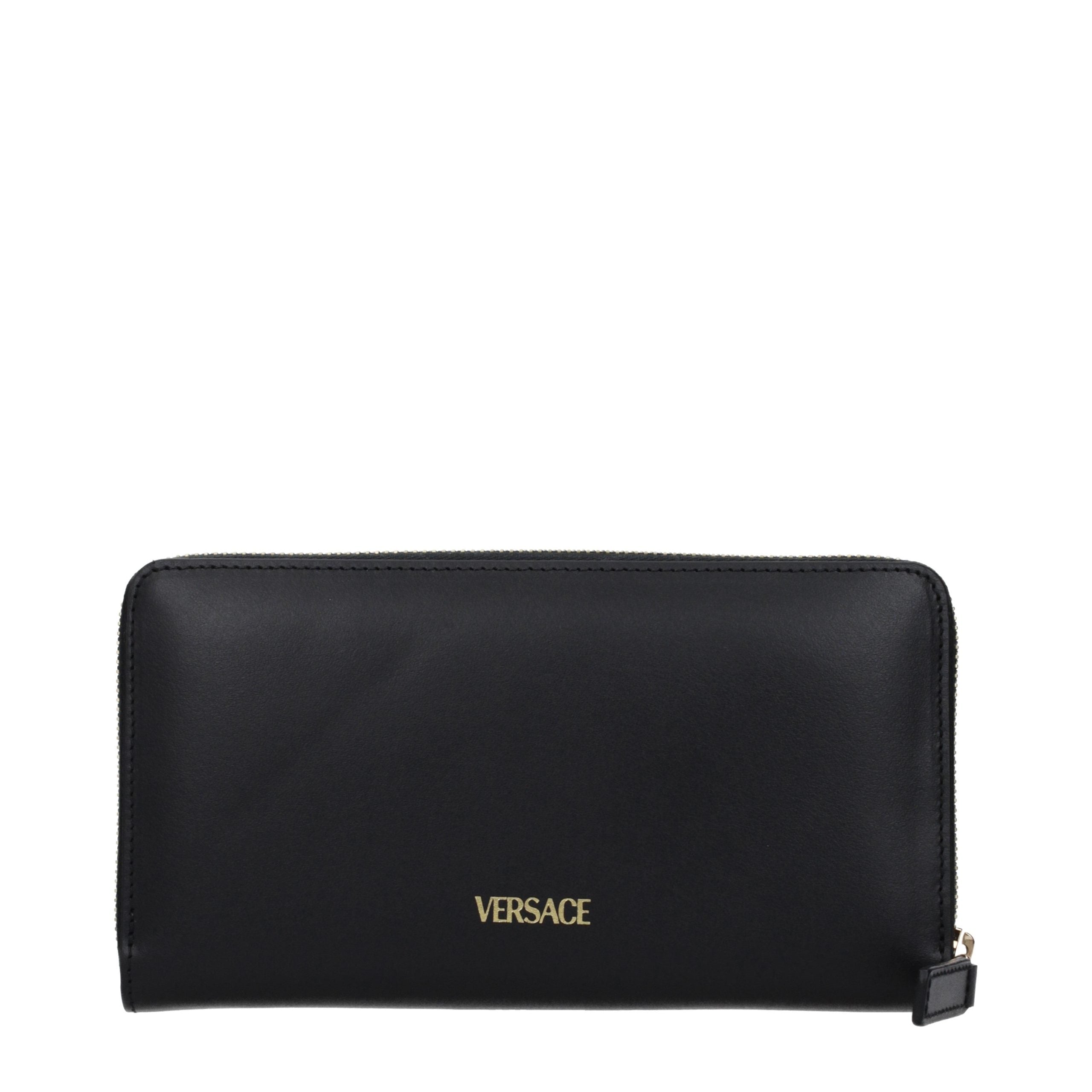 Versace Schwarzes Lederportemonnaie