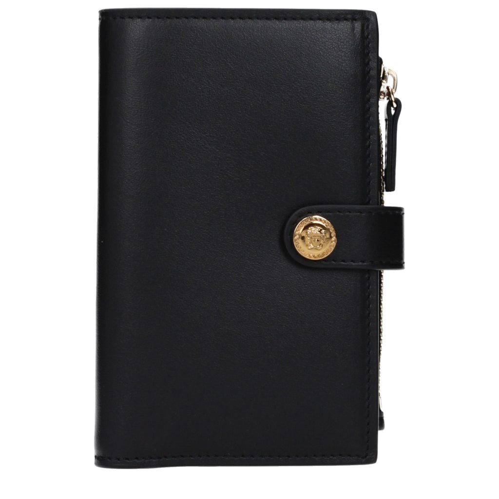 Versace Schwarzes Leder Portemonnaie