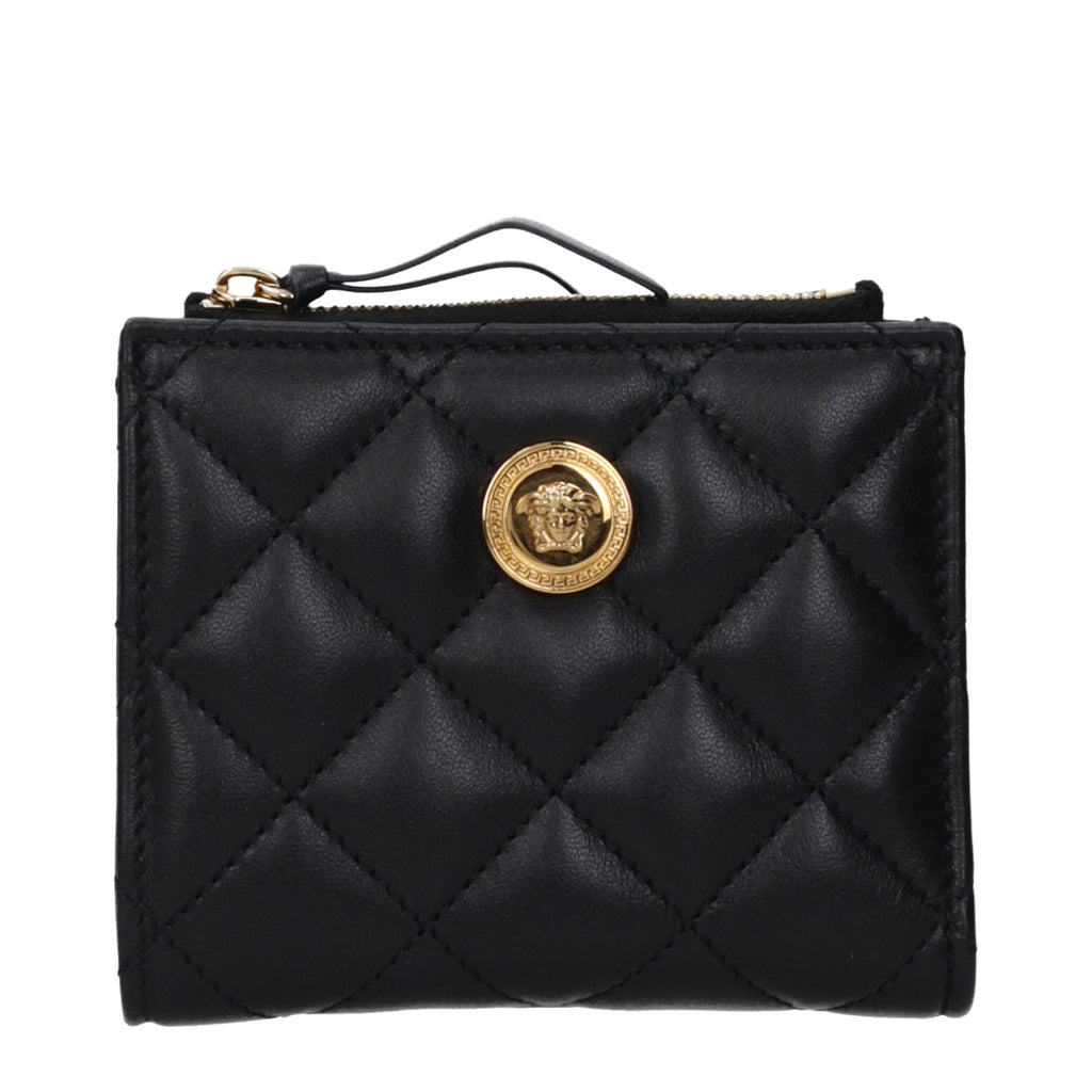 Versace Schwarzes Lederportemonnaie
