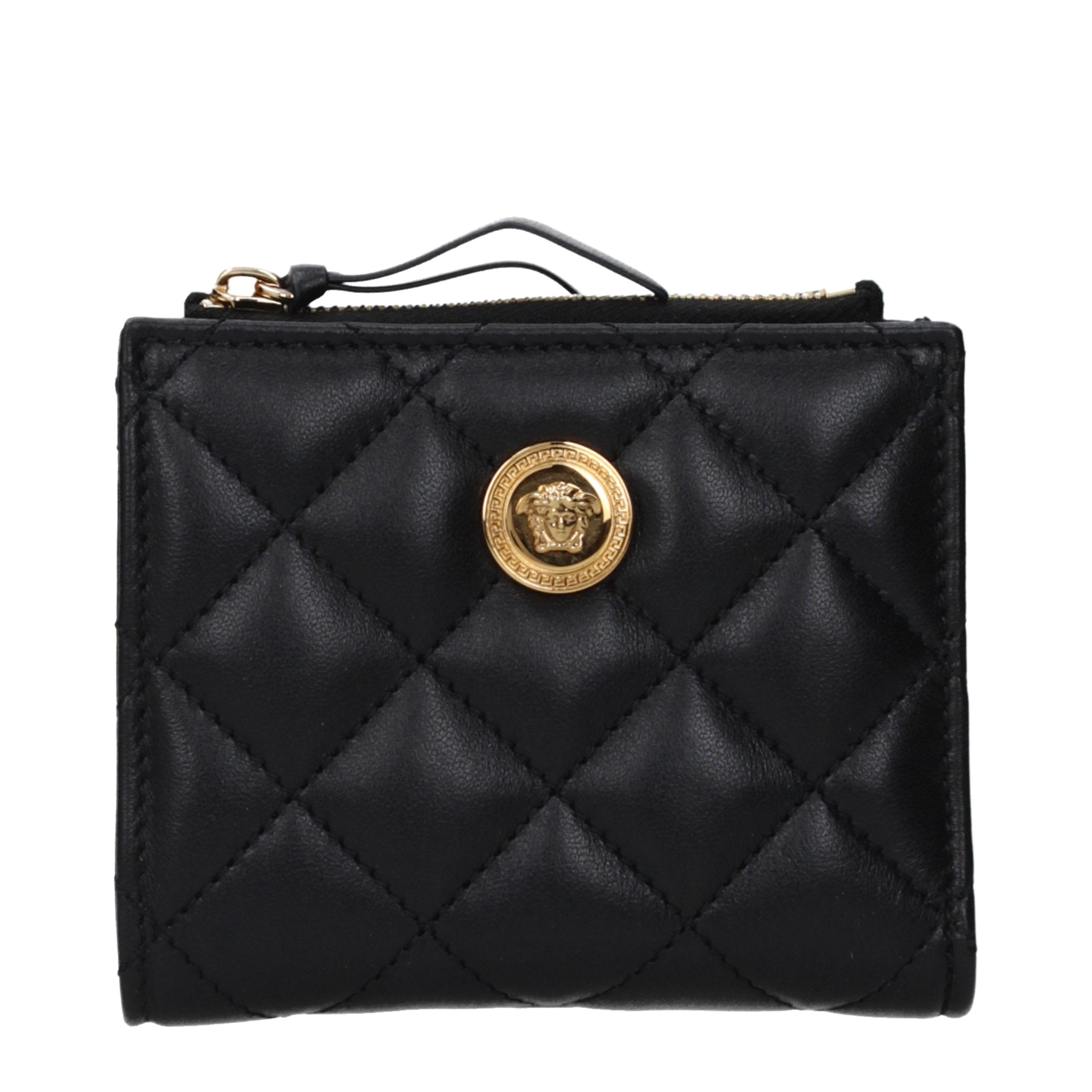 Versace Schwarzes Lederportemonnaie