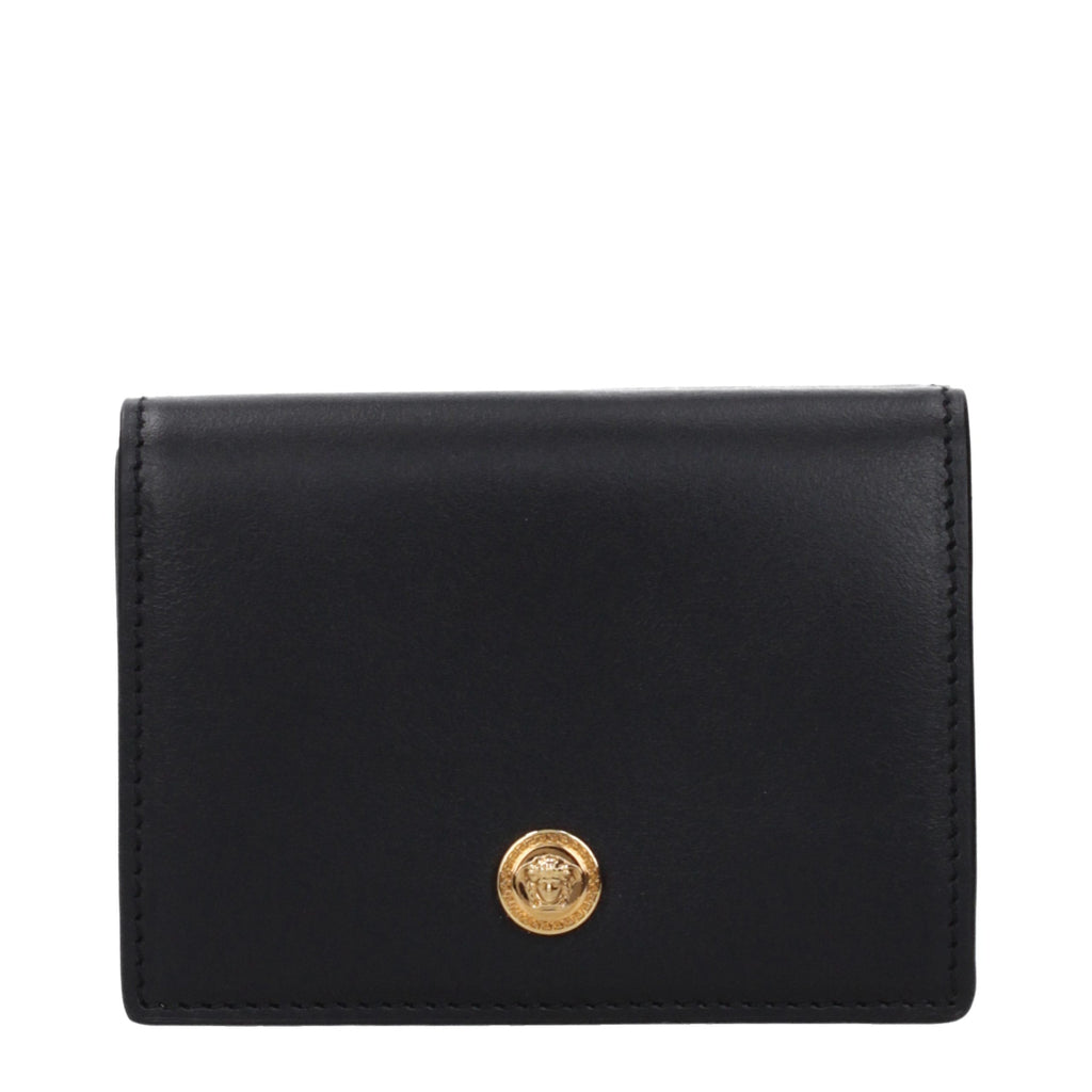 Versace Schwarzes Lederportemonnaie