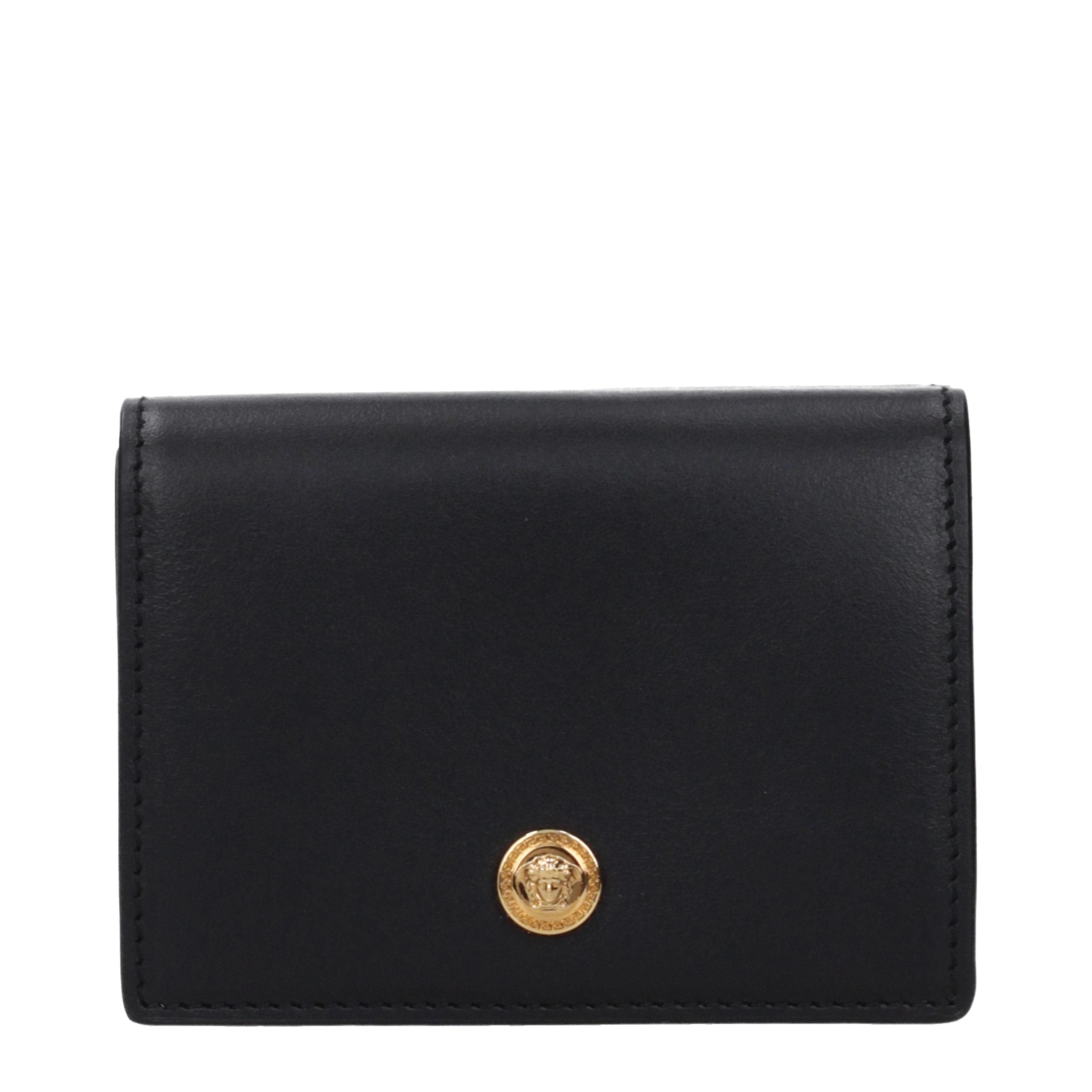 Versace Schwarzes Lederportemonnaie
