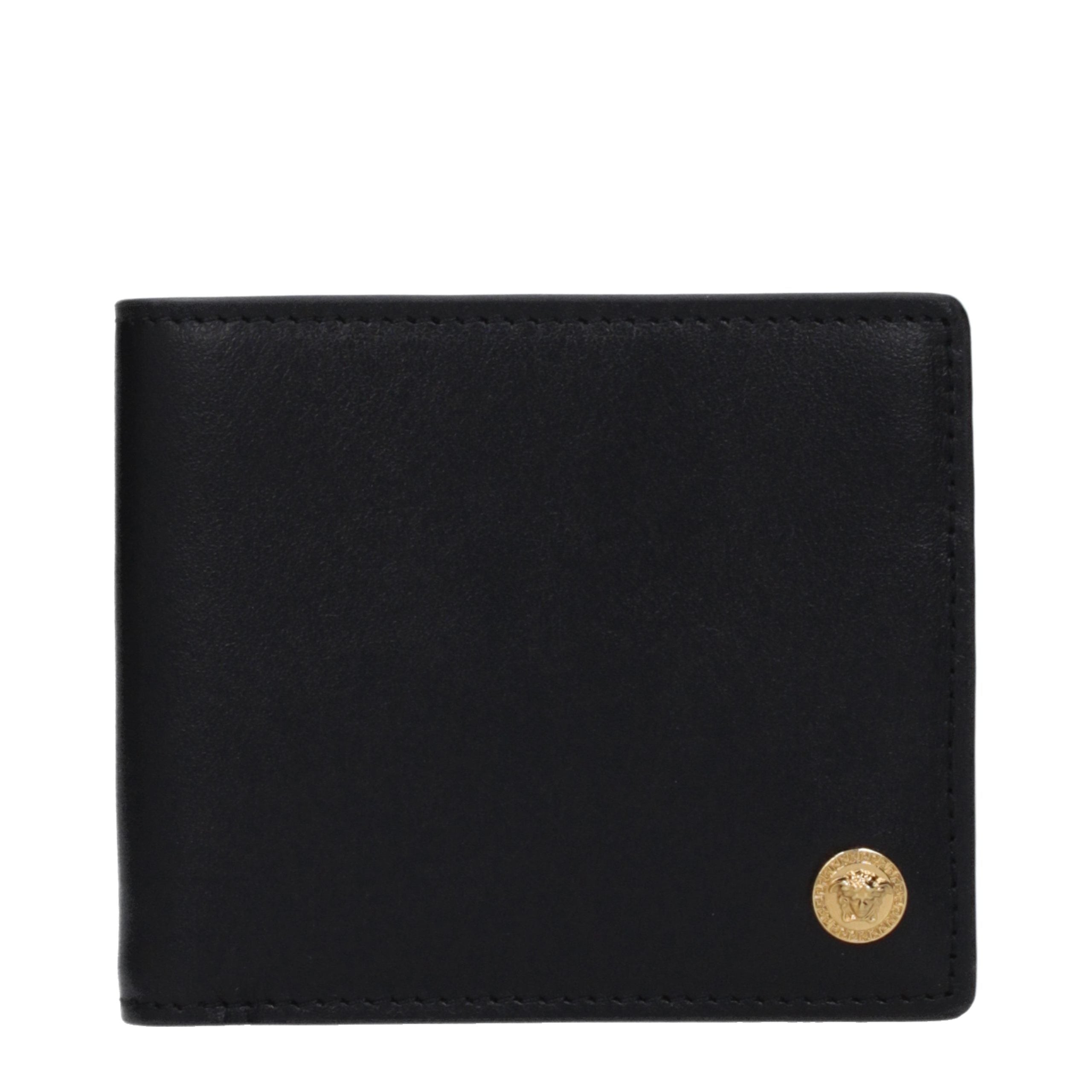 Versace Schwarze Ledergeldbörse