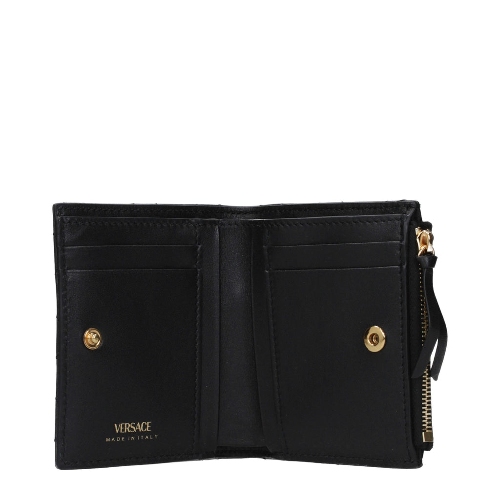 Versace Schwarzes Lederportemonnaie