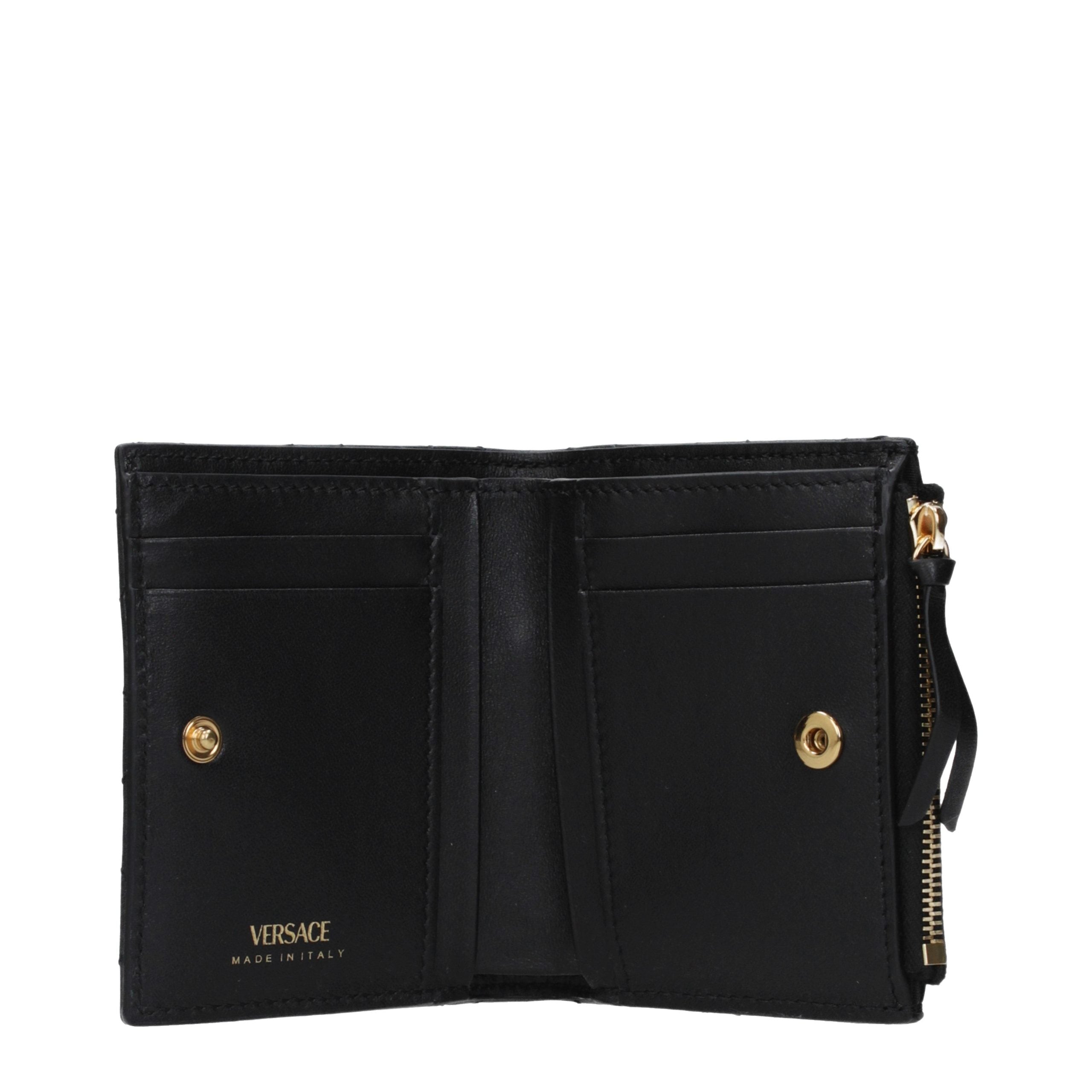 Versace Schwarzes Lederportemonnaie