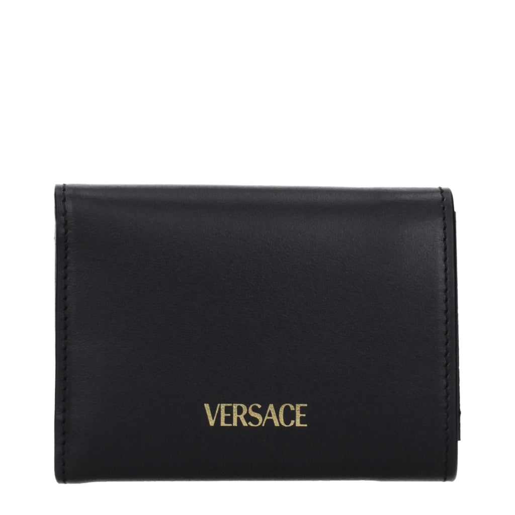 Versace Schwarzes Lederportemonnaie