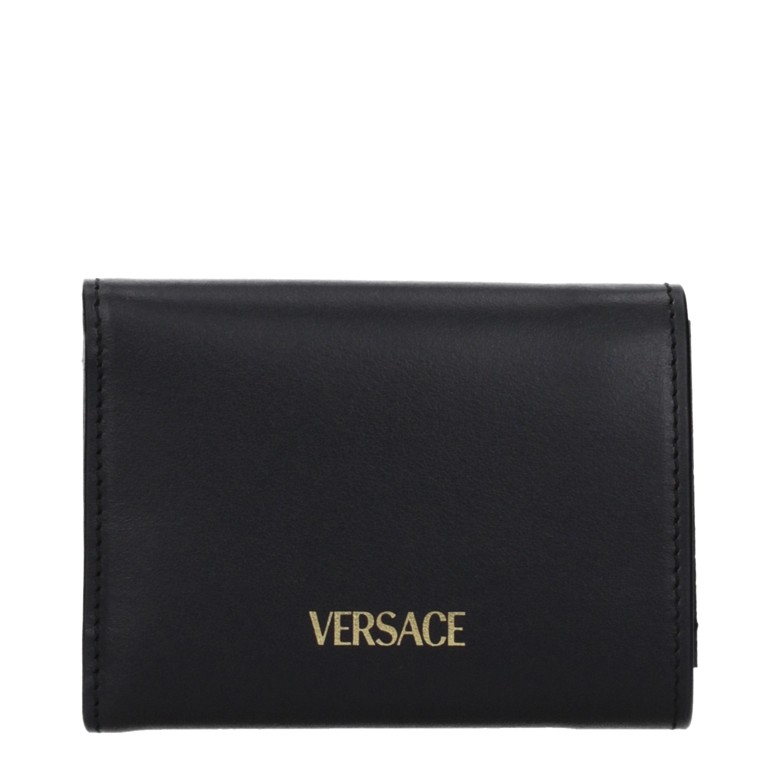 Versace Schwarzes Lederportemonnaie