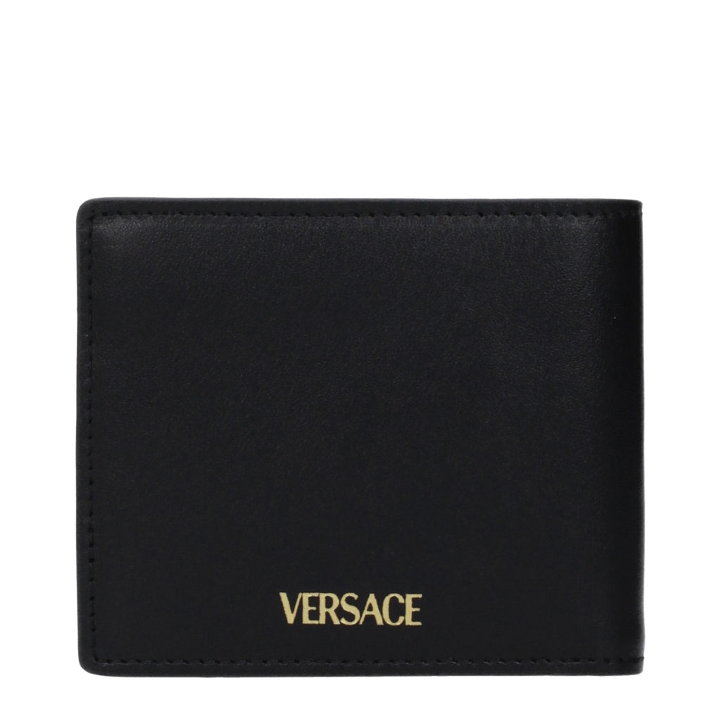Versace Schwarze Ledergeldbörse