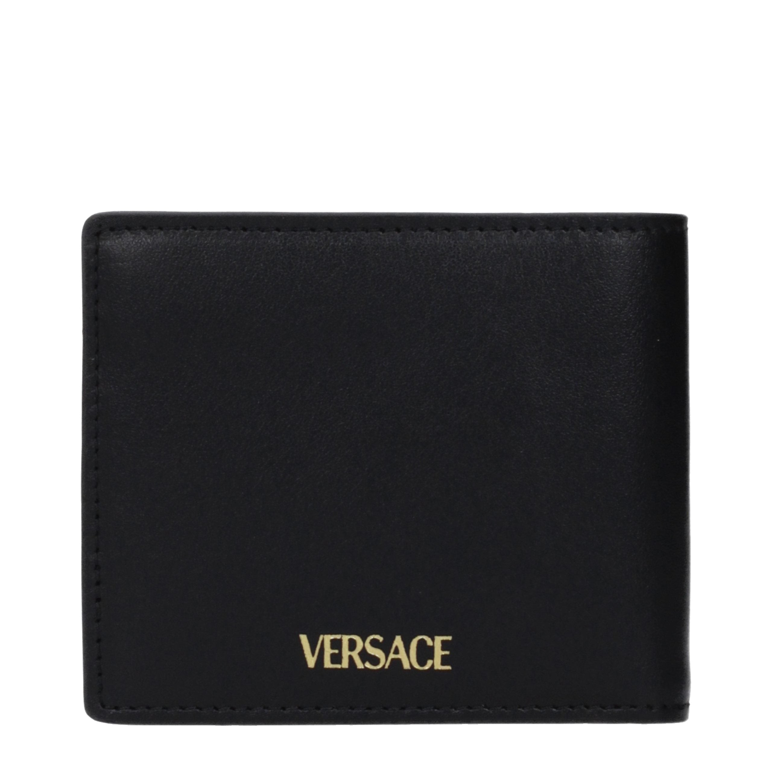 Versace Schwarze Ledergeldbörse
