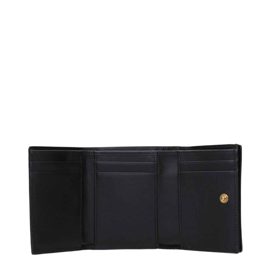 Versace Schwarzes Lederportemonnaie