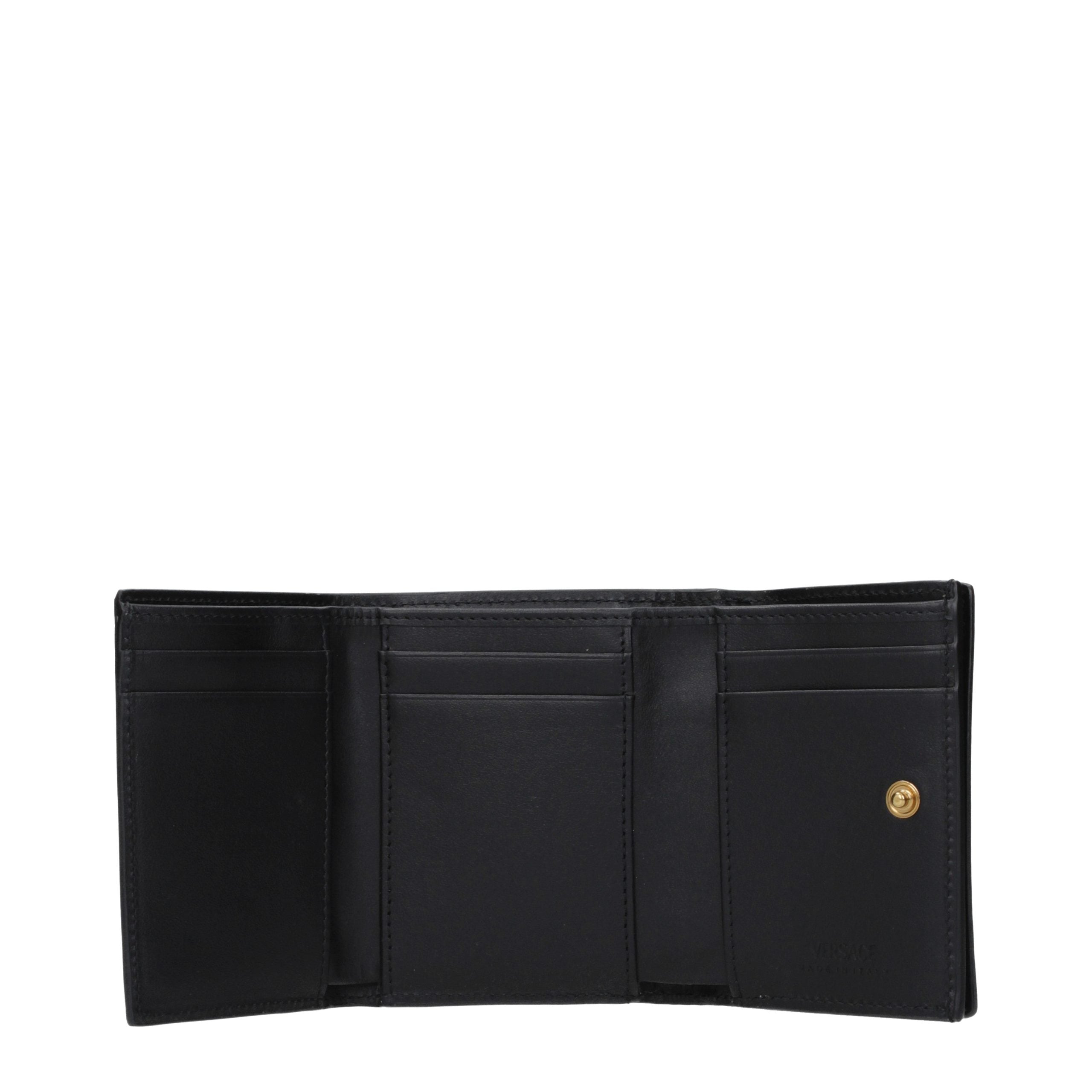Versace Schwarzes Lederportemonnaie