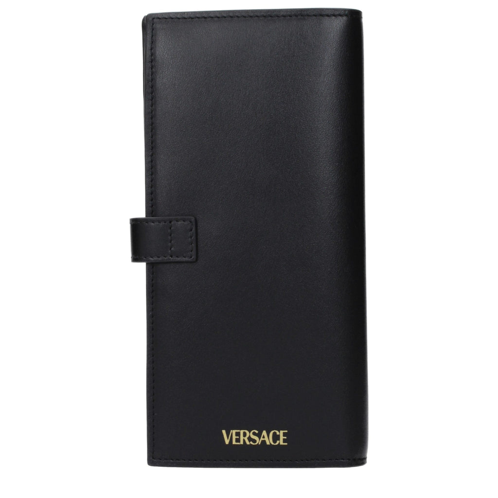 Versace Schwarze Ledergeldbörse