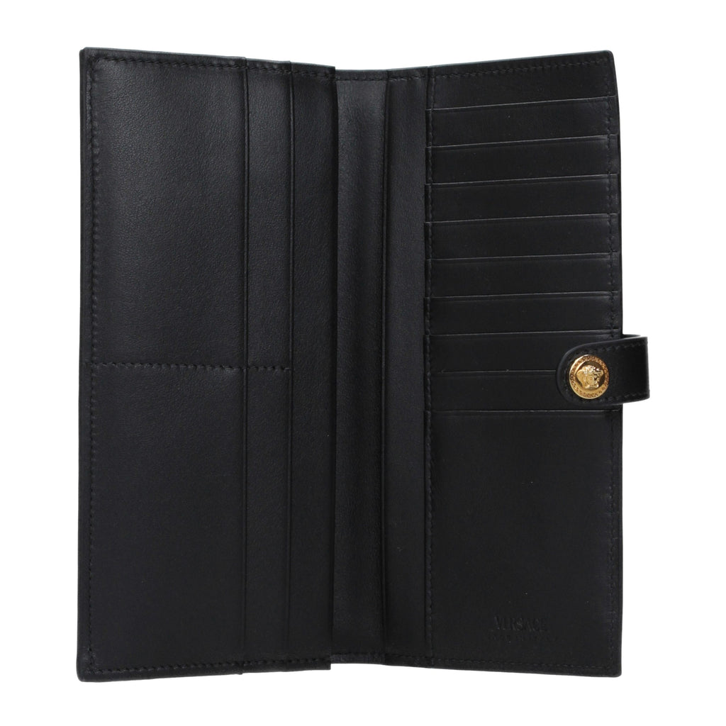 Versace Schwarze Ledergeldbörse