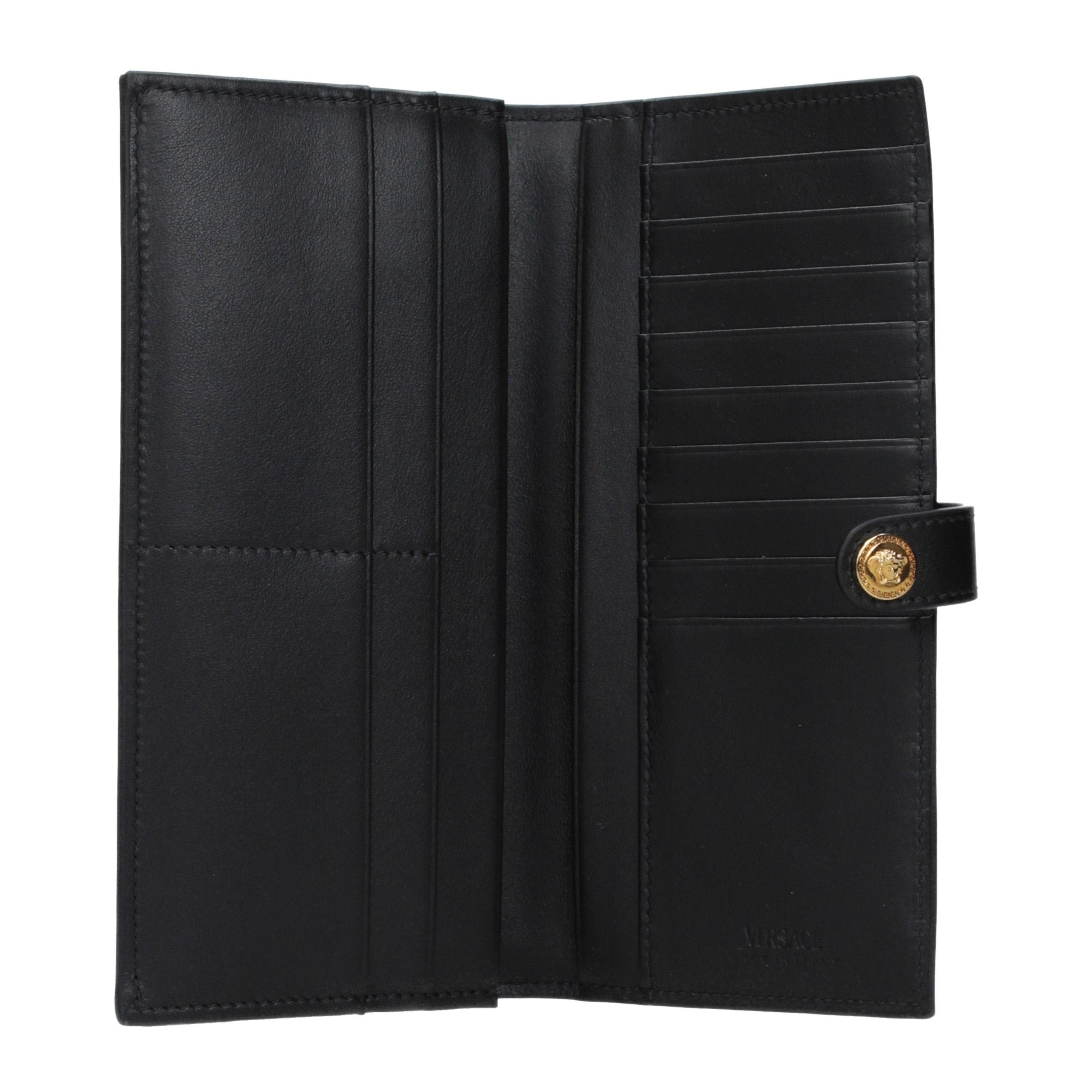 Versace Schwarze Ledergeldbörse