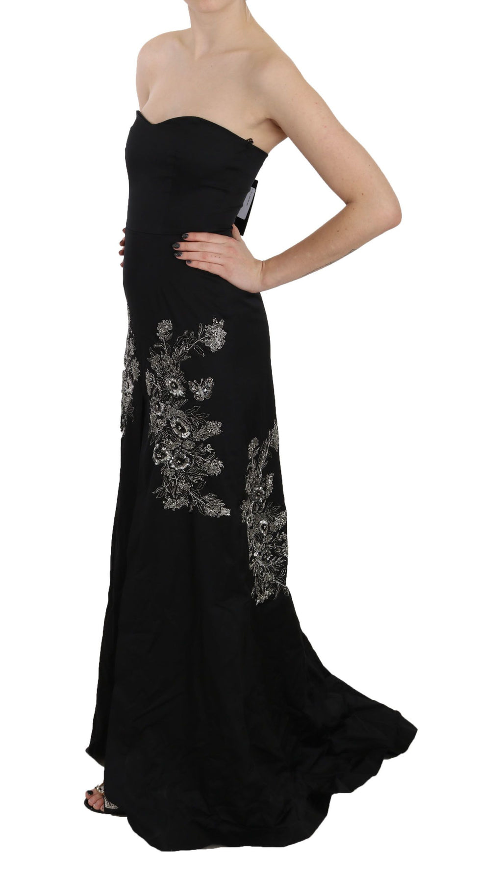 John Richmond black sequined neckline ball gown