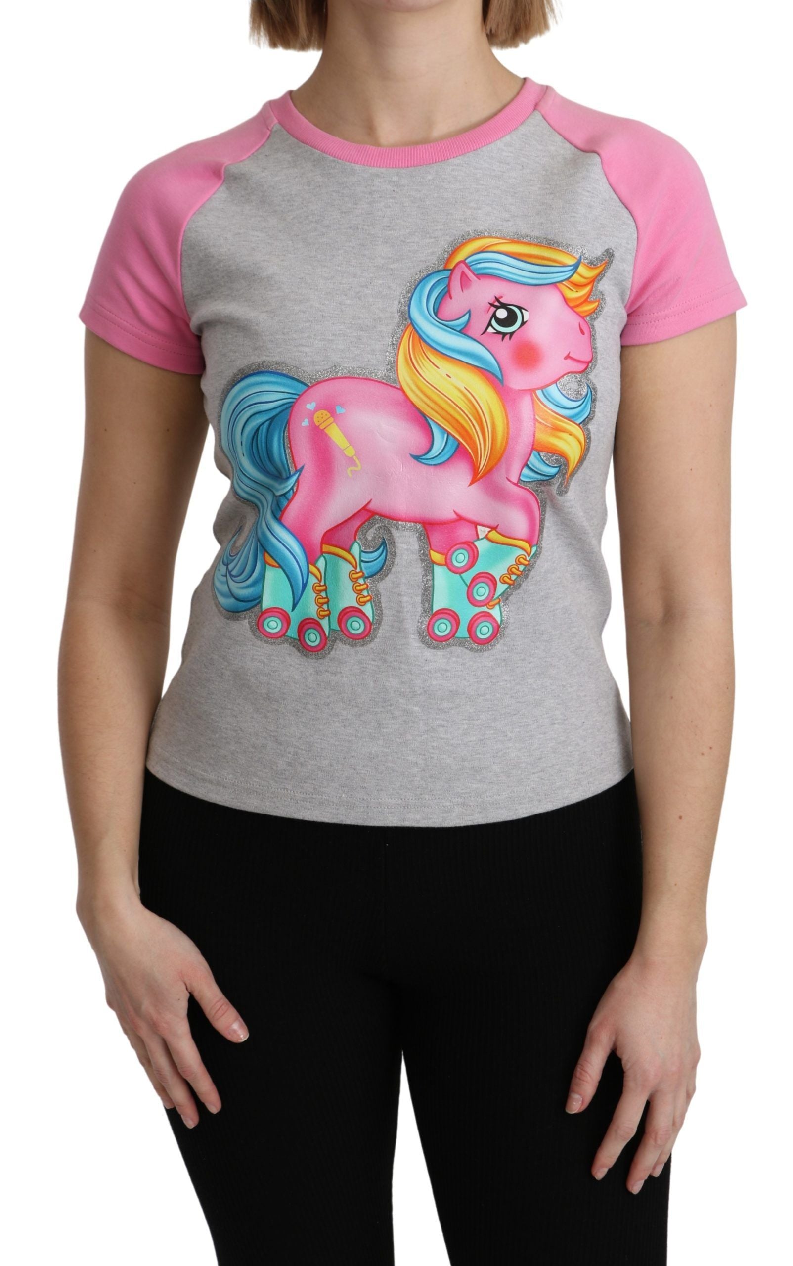 Moschino Grey and Pink Cotton T-Shirt My Little Pony Top