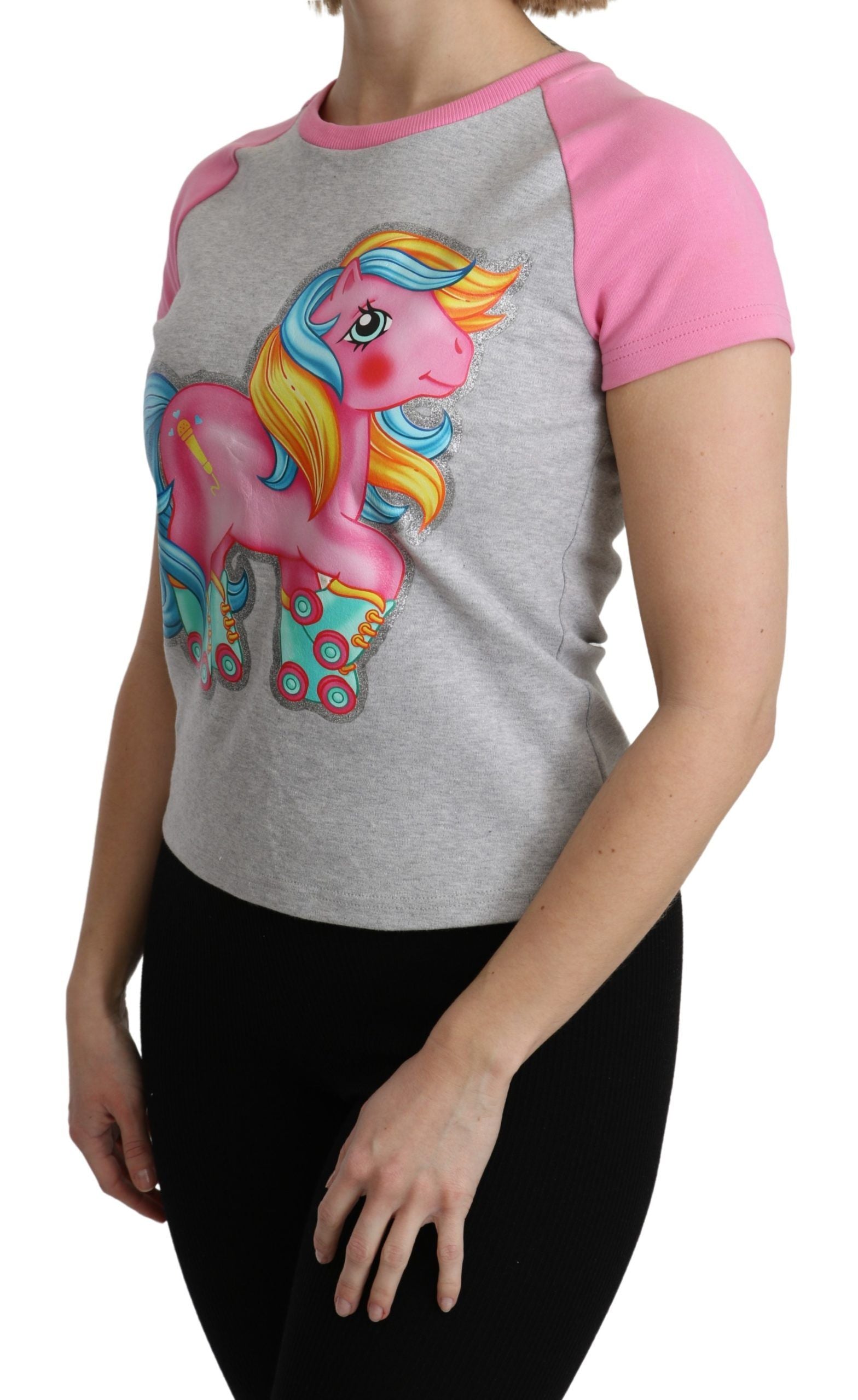 Moschino Grey and Pink Cotton T-Shirt My Little Pony Top