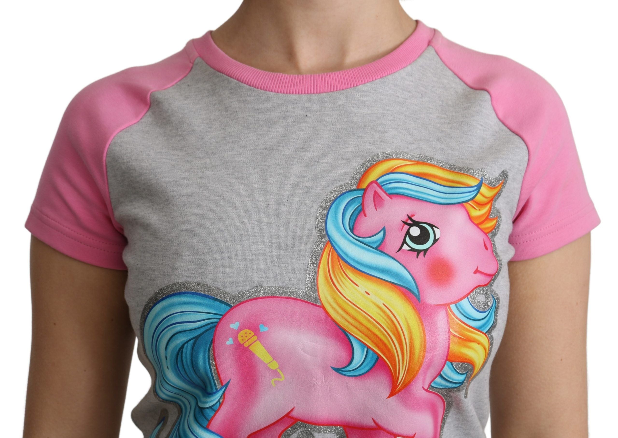 Moschino Grey and Pink Cotton T-Shirt My Little Pony Top